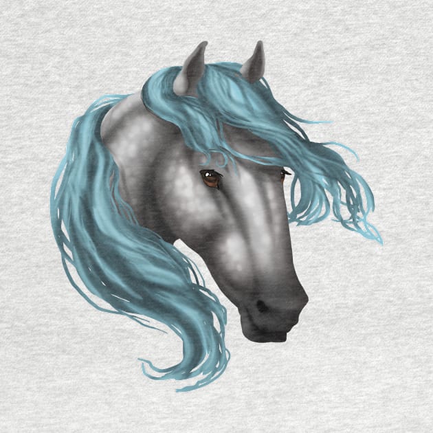 Horse Head - Dapple Blue Hair by FalconArt